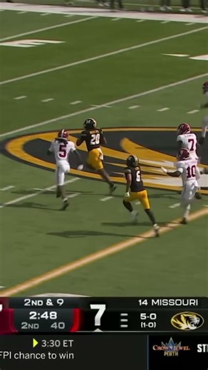 Breakaway speed?? #collegefootball #highlights #missouri #alabama #rolltide