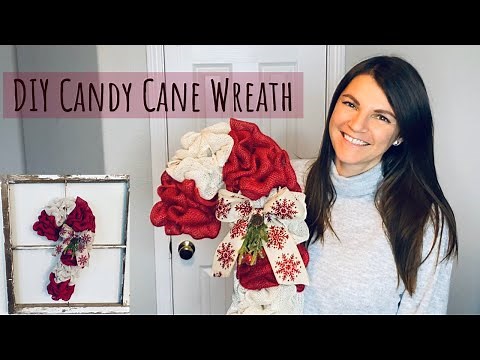 HOW TO MAKE A CANDY CANE WREATH/ DIY Christmas Wreath/ Christmas Wreath Tutorial
