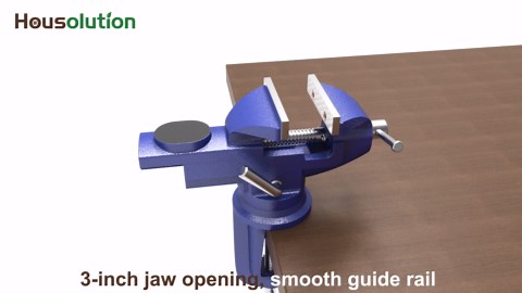 Housolution Universal Table Vise 3 Inch, 360°Swivel Base Bench Clamp Home Vise Clamp-On Vise Repair Tool Portable Work Bench Vise for Woodworking, Cutting Conduit, Drilling, Metalworking - Red