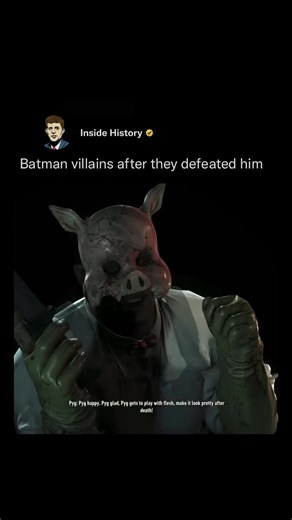 In Batman: Arkham Knight, villains mock, taunt, or express shock after defeating Batman in unique game-over scenes, reflecting their personalities and obsession with him. Common themes include Joker celebrating their “forever” togetherness, Scarecrow boasting about breaking his fear, and thugs reacting in disbelief or arrogant victory.