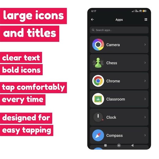 Large Text, Large Icons and Easy Customization