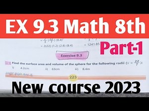 Exercise 9.3 Class 8 Math new course 2023| unit 9 Ex 9.3 Math 8 kpk and Punjab Textbook Part-1 SNC