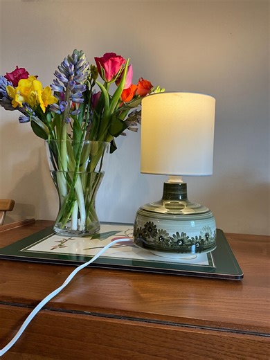 Vintage Table Lamp Hand Painted Jersey Pottery - Etsy