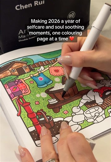 Making 2026 a year of selfcare and soul soothing moments, one colouring page at a time ❤️ #adultcolouring #colouringin #relaxing #therapeutic #colouring