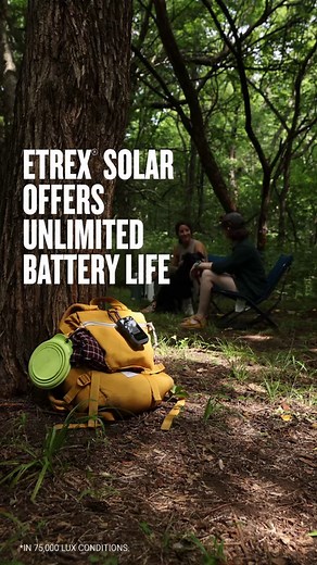 The new eTrex Solar GPS navigator offers unlimited battery life when used in sunny, 75,000 lux conditions. So you can spend more time finding the adventure you’re looking for. | Garmin Outdoor