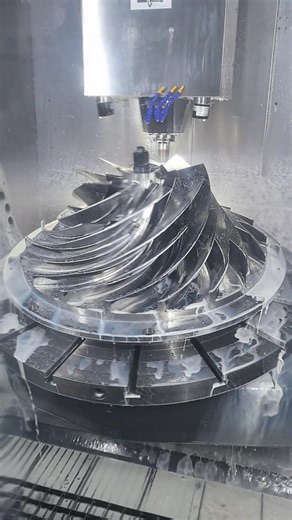 The Beauty of Machining series, Impeller milling through five-axis machine tool👍👍👍 https://www.silvercnc.com/product/radio-wave-touch-probe/ | Silver CNC Machinist