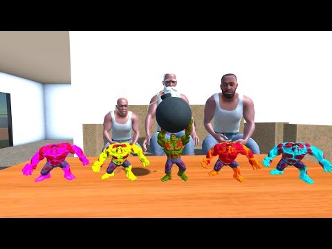 Tiny Colourful Zombie Hulk vs Franklin in Indian Bike Driving 3D