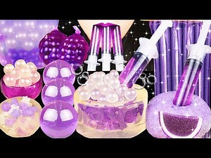 ASMR PURPLE FOOD DESSERTS:JELLO SHOOTER, EDIBLE BOWL, GRAPE JELLY NOODLES, TIKTOK JELLO, BOBA 케이크 먹방