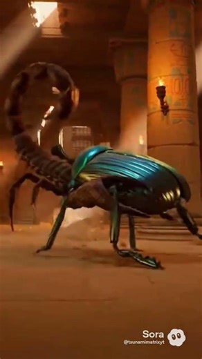 Giant scarab beetle v.s. Giant scorpion #pyramid #egypt #gaming #videogames #mythology #fantasy