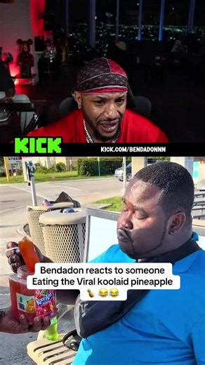 Bendadon reacts to someone Eating the Viral koolaid pineapple 🍍 😂😂 #bendadonnn