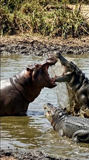 Hippo VS Crocodile: The Deadliest Battle! 😱🐊🦛