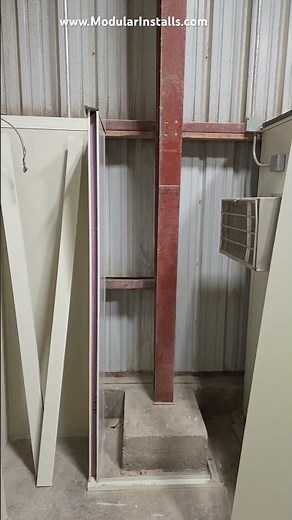 A newly constructed modular office installation inside an industrial setting #modularconstruction