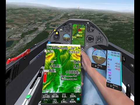 UPDATED VIDEO:- Virtual Reality Condor 2 Gliding Simulator. LK8000 + CoTASA pinned in the VR Cockpit