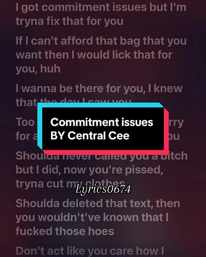 Commitment Issues: Central Cee Lyrics and Edits