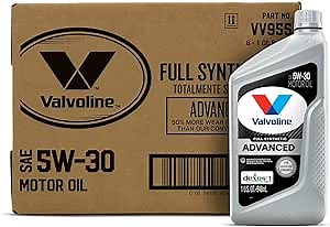 Valvoline Advanced Full Synthetic SAE 5W-30 Motor Oil 1 QT, Case of 6