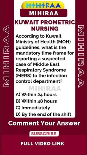 Kuwait Prometric Exam - Nursing Q&A 1 | MIHIRAA