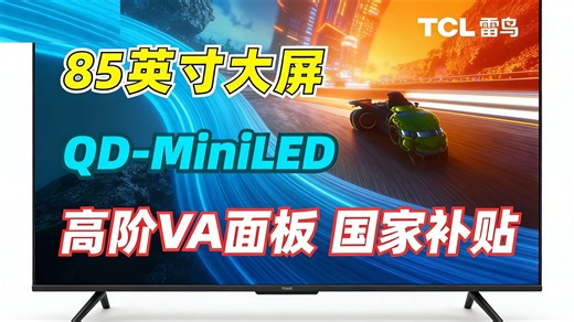 TCL雷鸟电视 85鹤6 Ultra 25款（PLUS版） 85英寸QD-MiniLED高阶VA 家电国家补贴电视85S595C Ultra-A