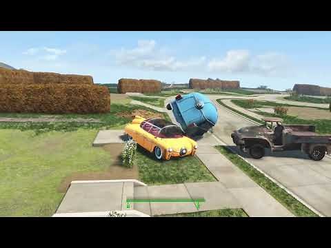 Fallout 4 - DOTC Havok Physics Vehicles - just testing the vanilla Station Wagon again.