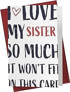 Funny Birthday Card for Sister - Sweet Sister Anniversary Card - Perfect Card for Her - Ideal Sister Birthday Card | Karto - This Much Sister