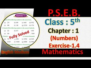 PSEB 5th maths exercise 1.4 | pseb 5th maths 1.4 English medium | PSEB 5th maths chapter Numbers