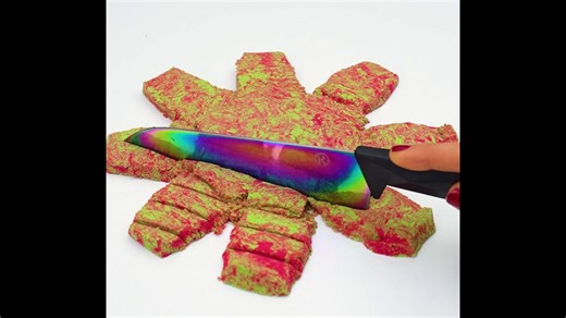 Satisfying Playing With Colorful Kinetic Sand