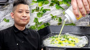 Dennis Ngo from Di an Di in NYC stopped by the MUNCHIES Test Kitchen to show us how to make a Vietnamese street food staple: Vietnamese pizza aka Bánh Tráng Nuong. Check out the recipe here: https://vice.video/2Ws1MjG | How-To