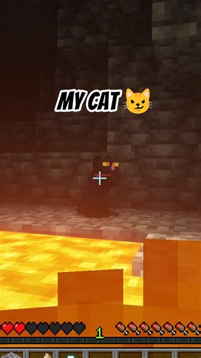 My CAT Pushed Me in LAVA 😭 | Minecraft Funny Cat Troll #shorts #minecraft