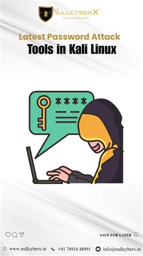 NullcyberX™ on Instagram: "🔐 Want to master password security? Here are the Top 5 Password Attack Tools pre-installed in Kali Linux! From online brute-forcing with Hydra to offline cracking with Hashcat. ⚠️ Note: For educational and defensive purposes only. 👇 Which tool is your go-to? Let us know in the comments! #CyberSecurity #EthicalHacking #InformationSecurity #TechTips #KaliLinux #Linux #Programming #Hacker #Technology #Coding #PenetrationTesting #Pentesting #PasswordCracking #InfoSec #Re