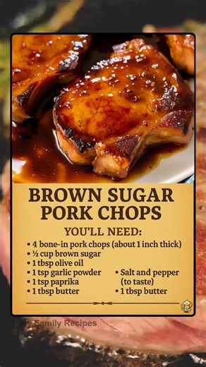 1.2M views · 6.7K reactions |  Juicy pork chops caramelized with brown sugar, garlic, and paprika… these are melt-in-your-mouth good! So simple, so flavorful, and always a family favorite.  #EasyRecipes #EasyDinner #FamilyFavorites | Easy Family Recipes | Facebook