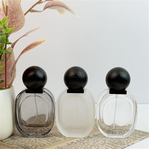 30ml Luxury Glass Perfume Bottle Set With Black Wooden Cap, Refillable Fine Mist Atomizer, Empty Essential Oil Container for Fragrance - Etsy