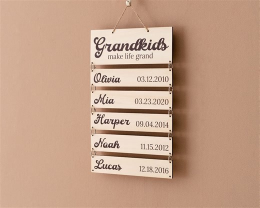 Grandkids Make Life Grand, Home Decor, From Daughter, Custom Decor, Gift for Mom, Mother Day Sign, Grandma Gift, Family Name, Wood Sign E98 - Etsy