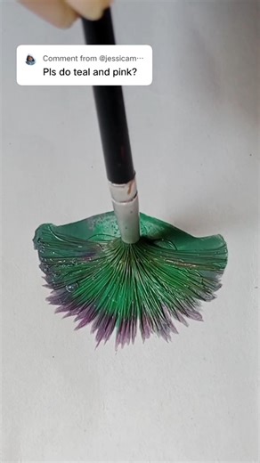 teal & pink one stroke relaxing art 🖌️#shorts #shortvideo #art #relaxing #satisfying #shortsfeed