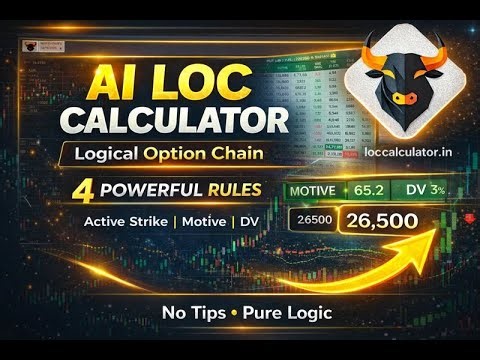 AI Based LOC Calculator | Logical Option Chain Analysis with 4 Rules | Active Strike, Motive & DV