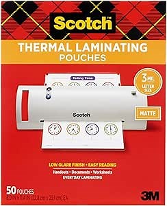 Matte Laminating Sheets 9 x 11.5 Inches, 3 Mil Thick, 30 Pack,Clear Anti-Glare 8.5 x 11 Matte Thermal Laminating Pouches for Letter Size (30)