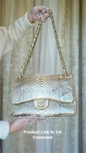 Gold Python Jumbo Flap 🐍 So Elegant! #Redeluxe #LuxuryBags #PythonBag