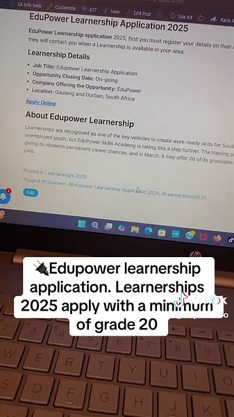 Edupower Learnership Application for 2025 Opportunities