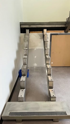 First set of stairs treads set into place. #stairs #staircase #design #steel #concrete | Creative Concrete