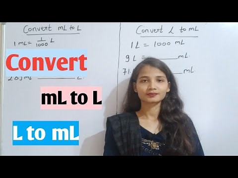 Convert (mL to L) and (L to mL)|| unit conversion