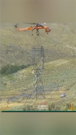 moving electricity poles using helicopters