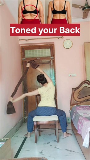 1 towel sitting workout #posturecorrection #neckhump #backfat #fatloss #fitness #ytshorts #viral #y