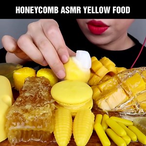 1.7M views · 6.2K reactions | ASMR YELLOW FOOD CHEESE CAKE, ICE CREAM, HONEYCOMB, TANGHULU, JELLY CANDY EATING MUKBANG #ASMR #Mukbang #Eatingshow | ASMR Mukbang Eating Show | Facebook