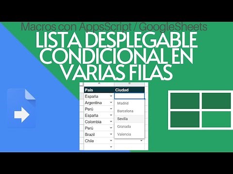 Listas desplegables condicionales en varias filas con Google Sheets y Google Apps Script