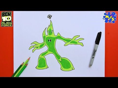 Ben 10 Drawing || How to Draw Goop from Ben 10 Alien Force Easy