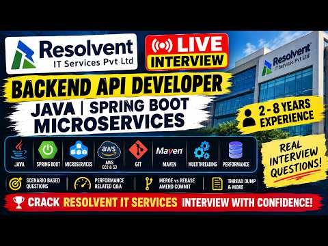 Resolvent IT Services Java Interview | Spring Boot | Microservices | AWS | 2–8 Yrs