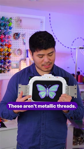 This is how you make shiny embroidery ✨ Save this video for your next embroidery project! #embroiderydesigns #embroideryart #machinemebroidery