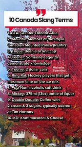 20K views · 49 reactions | From ‘eh’ to ‘toque’  — here are 10 Canadian slang words that’ll have you talking like a true Canuck in no time! #ohcanada #viralreels #fblifestyle #canada #DidYouKnow | Michelle Tolentino | Facebook