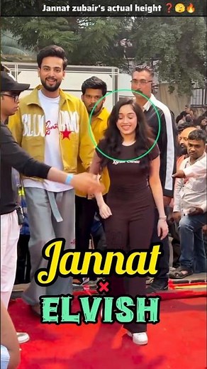 why Jannat zubair flaunting her actual height ❓🧐🫣 /while promoting her song with elvish yadav 🔥