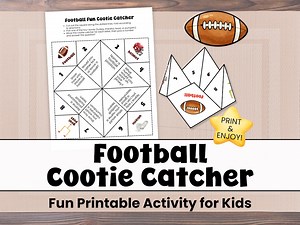 Football Cootie Catcher Printable Activity | Fun Sports Game for Kids & Classroom Brain Breaks - Etsy