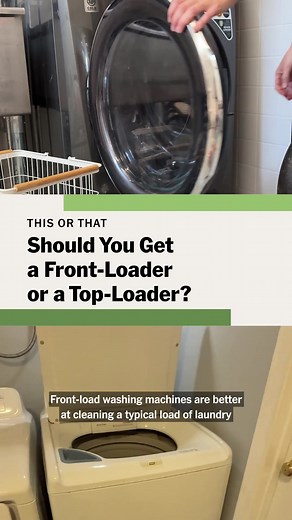 Front-loading washing machines are better at getting stains out of most loads of laundry — plus, they're easier to tuck into small spaces. But that doesn't mean a top-loader couldn't be right for you. Some people find them more comfortable to use, and they're best for households where you frequently need to soak away mud, hair, or other solid soils. Which one do you use? Head to the link in bio to see our full rundown. #laundry #speedqueen #frontloader #toploader #laundrytips