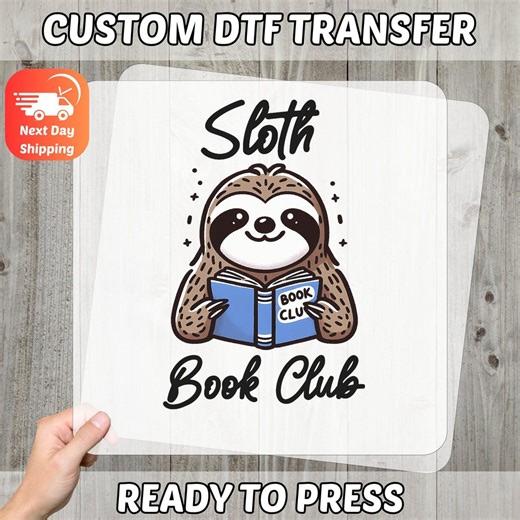 Funny Sloth Book Club Iron-on Decal, Funny Reading Design for Book Lovers, Cute Sloth Humor Ready to Press - Etsy UK